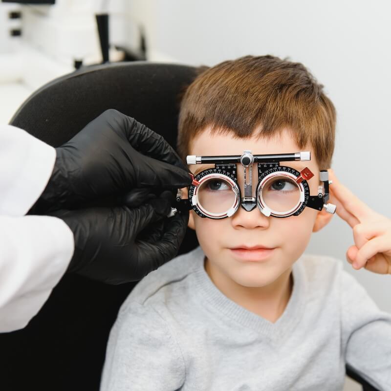 child eye care Boy check up